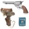 M1873 9MM BLANK FIRING OLD WEST REVOLVER SET NICKEL FINISH